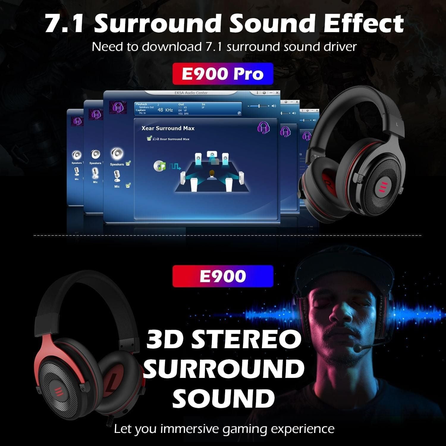 E900 Headset Gamer with Microphone and 7.1 Surround Sound 0 | Hifi Media Store