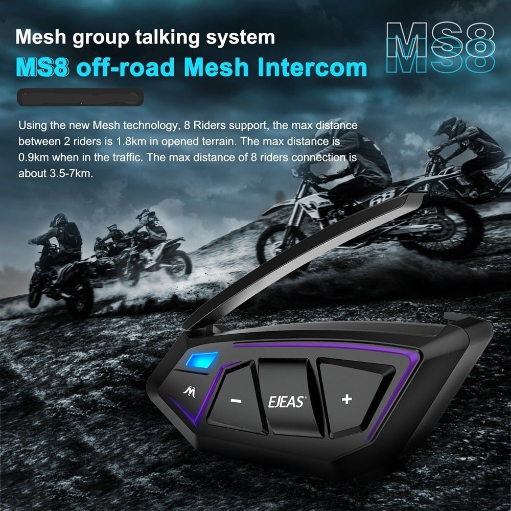 EJEAS MS8 Intercomunicador para Moto con Tecnología de Malla | Hifi Media Store