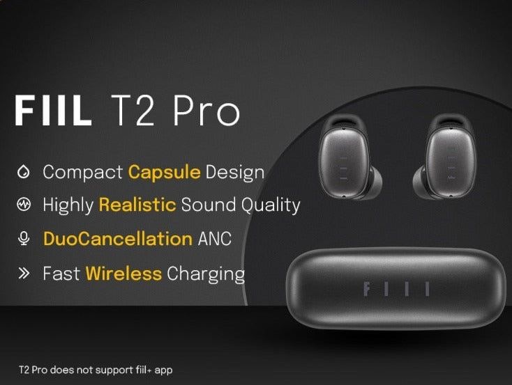 FIIL T2 Pro Bluetooth Earbuds with Dual-Mic and Hybrid ANC | Hifi Media Store