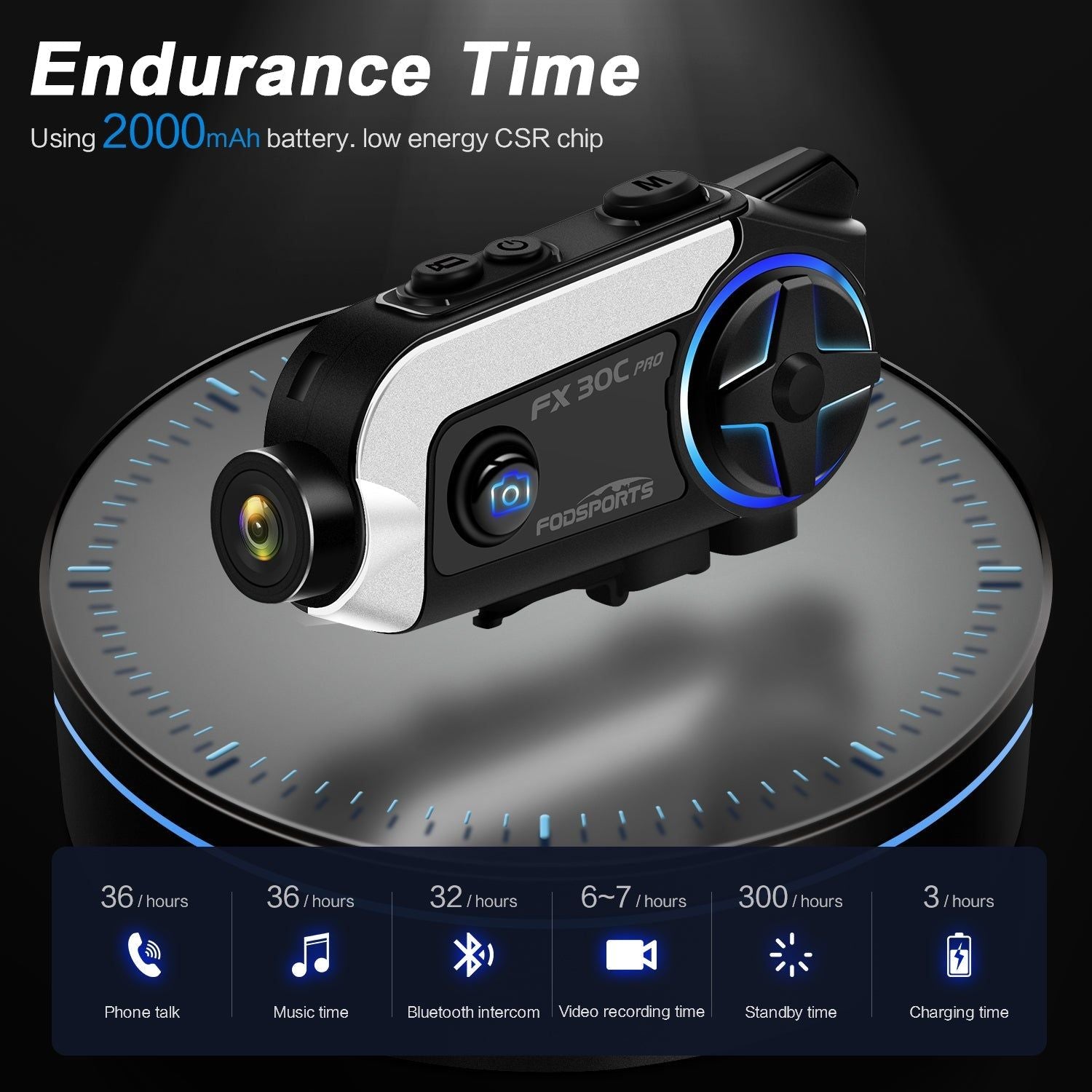 FX30C Pro Motorcycle Intercom with 1080P Camera HD | Hifi Media Store