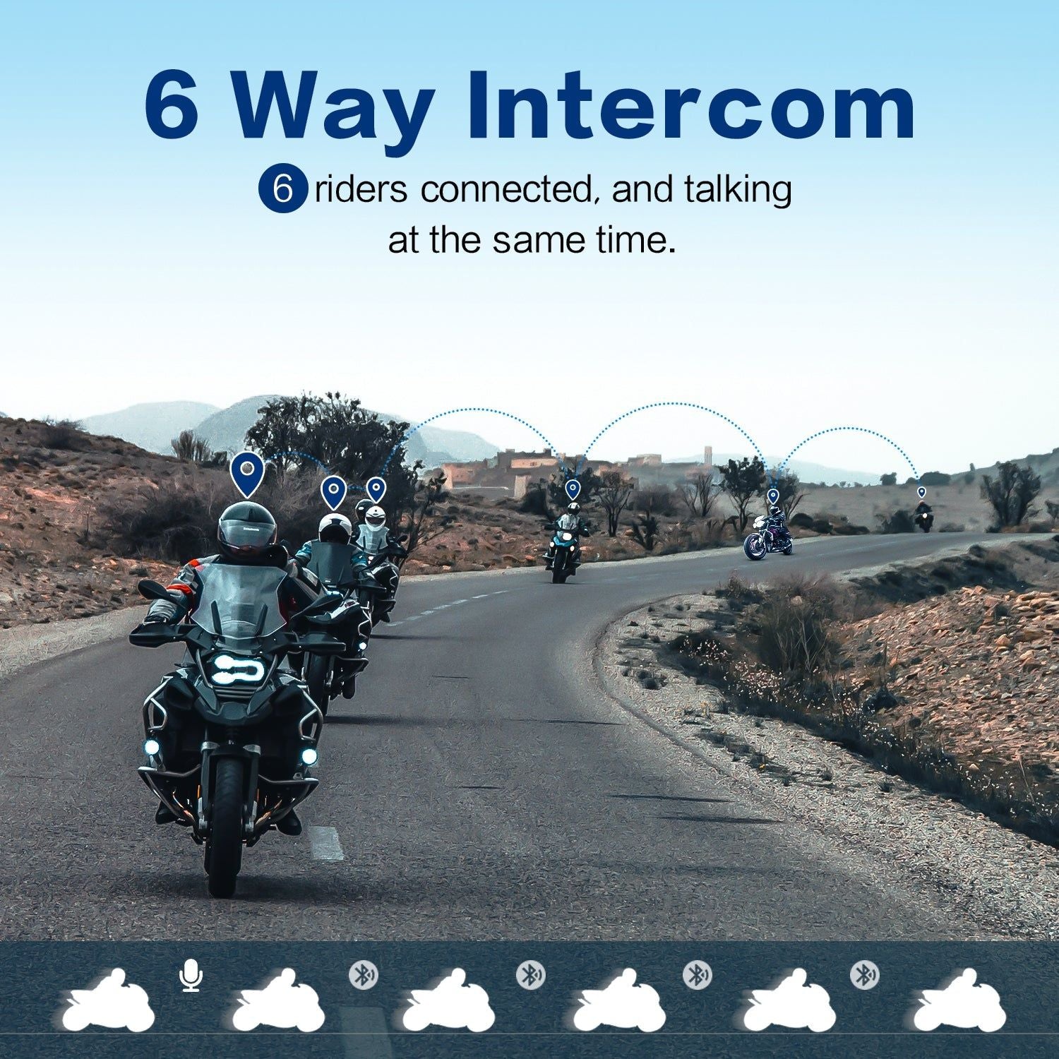 FX6S Bluetooth Motorcycle Intercom | Hifi Media Store