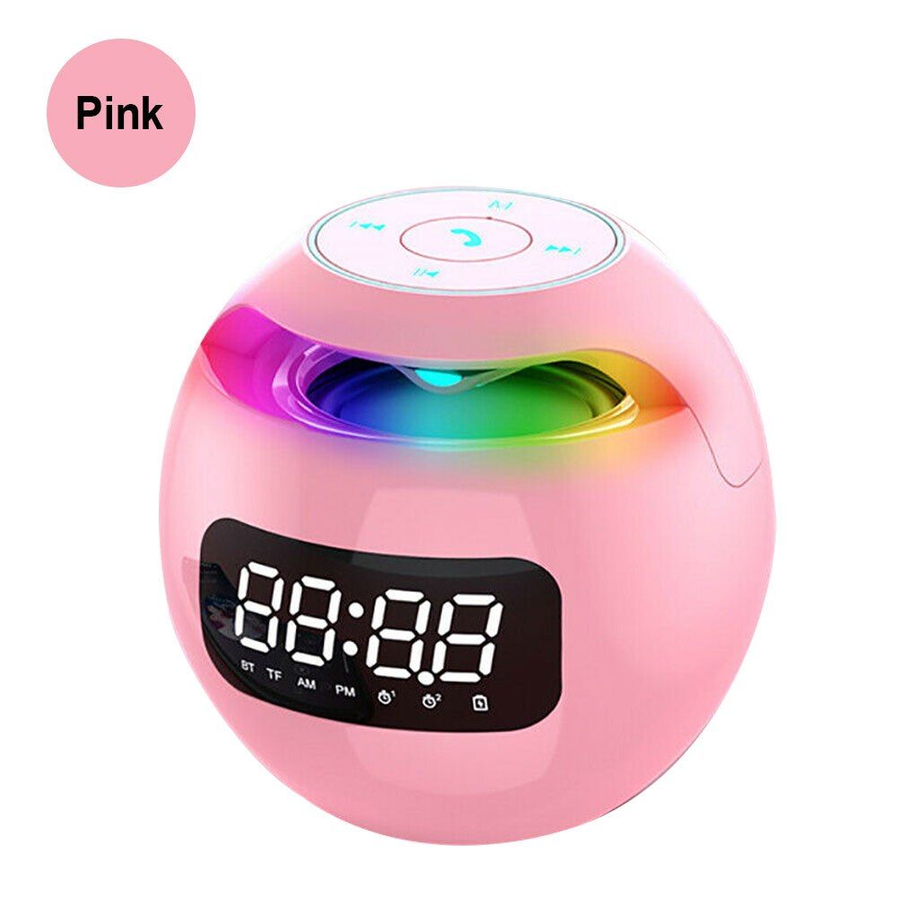 G90 Speaker Alarm Clock with Radio and LED Lights Pink | Hifi Media Store