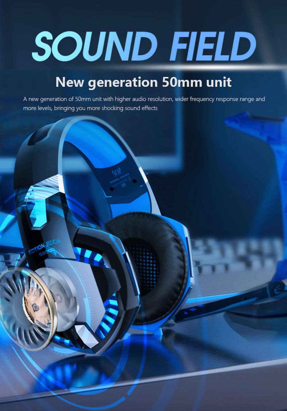 Gaming Headphones Model G2000 Stereo With Deep Bass Wired 0 | Hifi Media Store