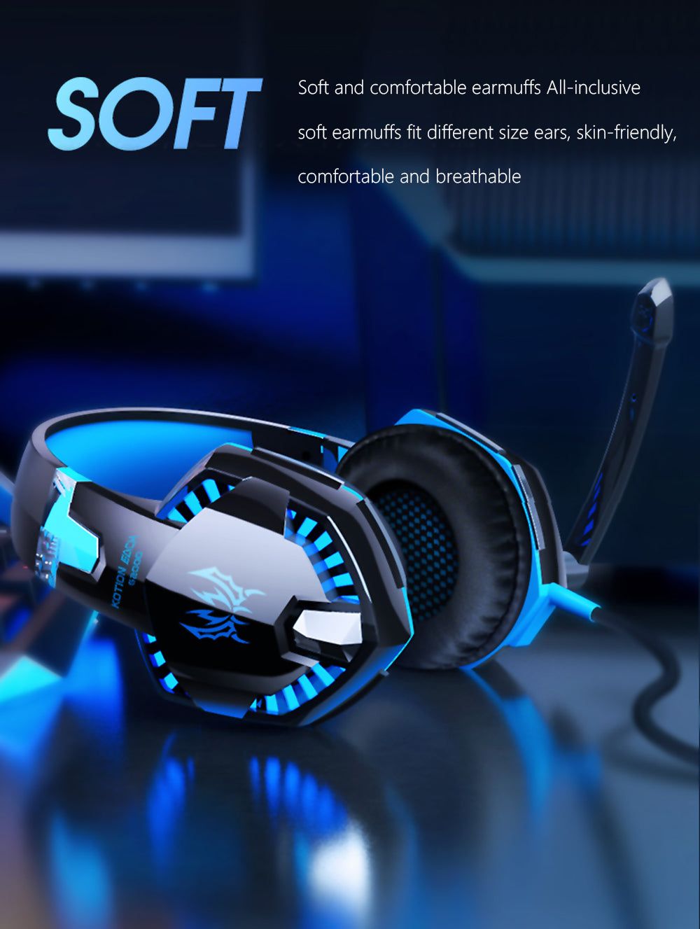 Gaming Headphones Model G2000 Stereo With Deep Bass Wired 0 | Hifi Media Store