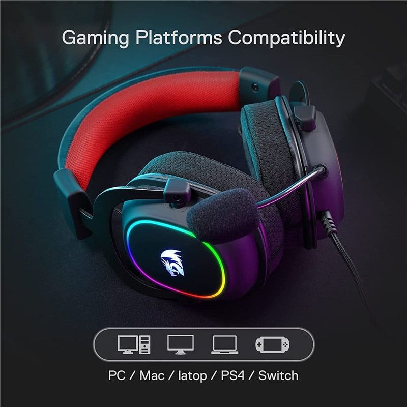 H510 Zeus X Wired Gaming Headset With RGB Lighting And 7.1 Surround For PC PS4 | Hifi Media Store