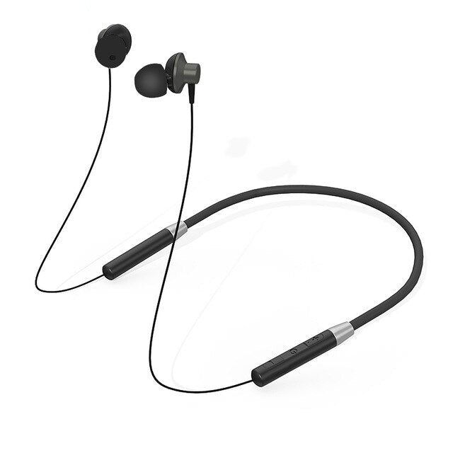 HE05 Bluetooth Magnetic Earbuds with Neckband Black color | Hifi Media Store