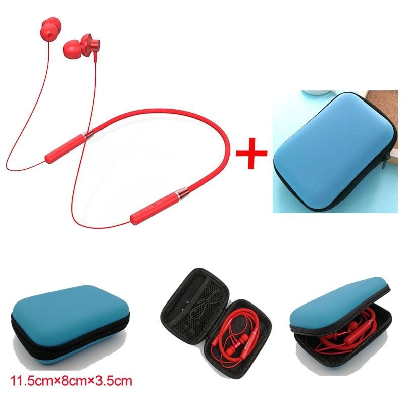 HE05 Bluetooth Magnetic Earbuds with Neckband Red with bag | Hifi Media Store