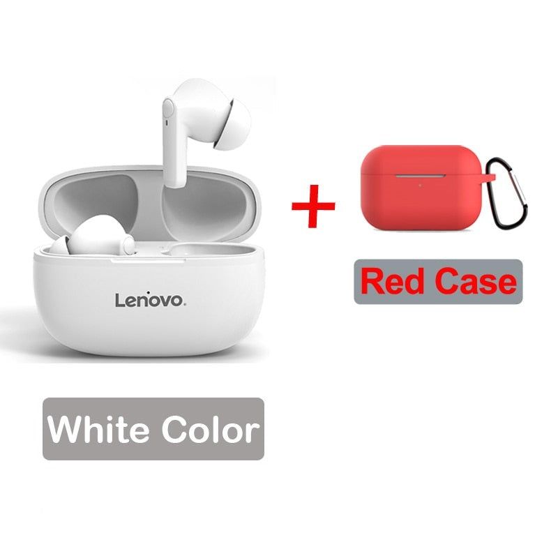 HT05 TWS Bluetooth Earbuds HT05 White and Red Case | Hifi Media Store