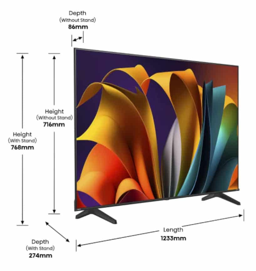 Tv Hisense 55" 55A6N DLED 4K UHD, Smart Tv, Dolby Vision, VIDAA Televisores | HISENSE