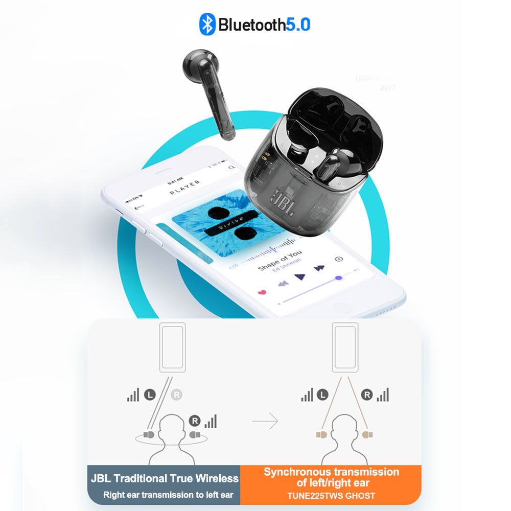 JBL TUNE 225TWS Ghost Edition Bluetooth Earbuds | Hifi Media Store