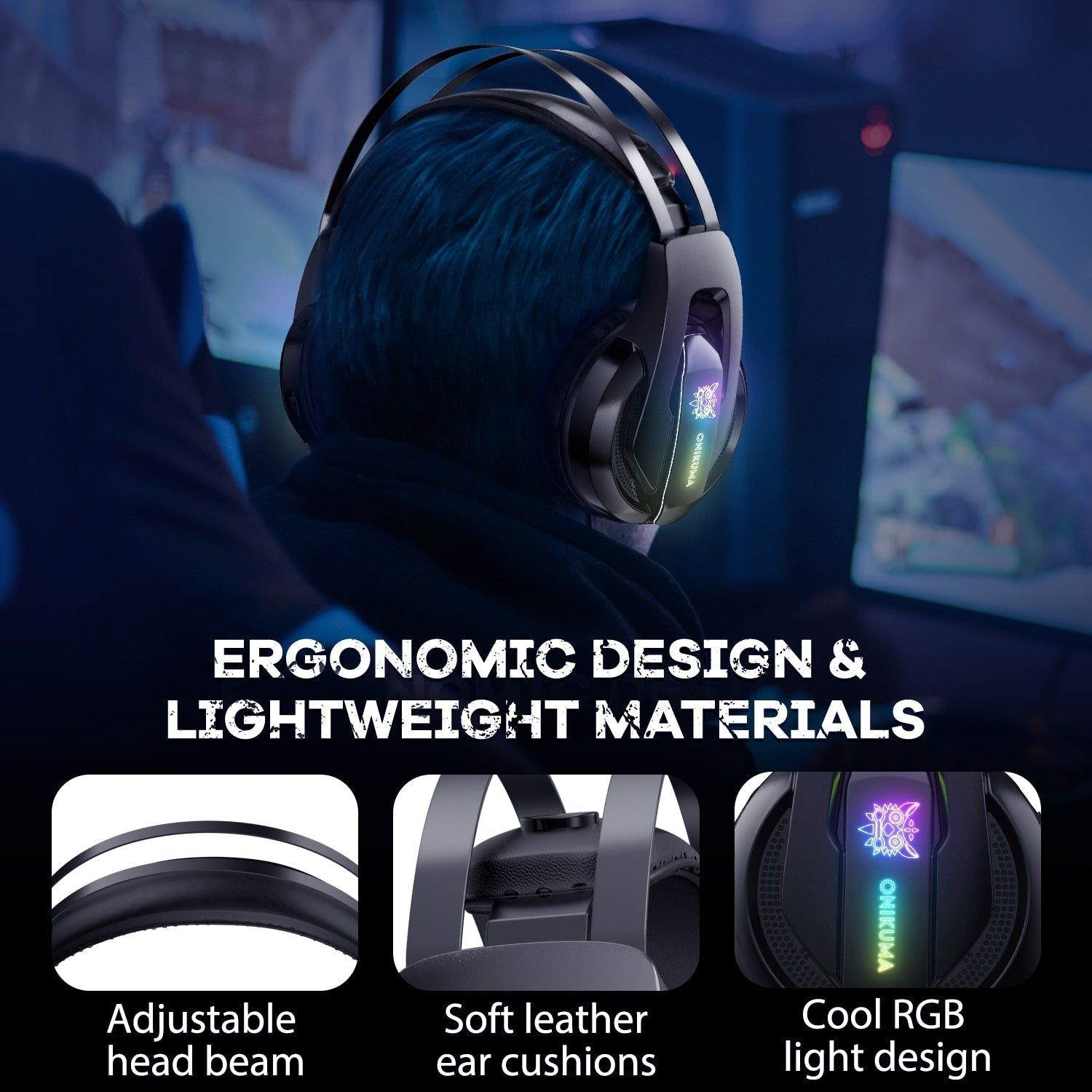K16 Gaming Headphones with Microphone and LED Lights | Hifi Media Store