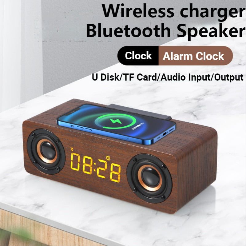 K1 Wooden Wireless Bluetooth Speaker With Alarm Clock | Hifi Media Store