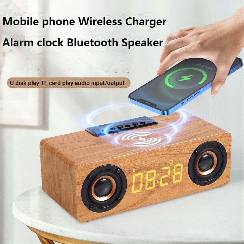 K1 Wooden Wireless Bluetooth Speaker With Alarm Clock | Hifi Media Store