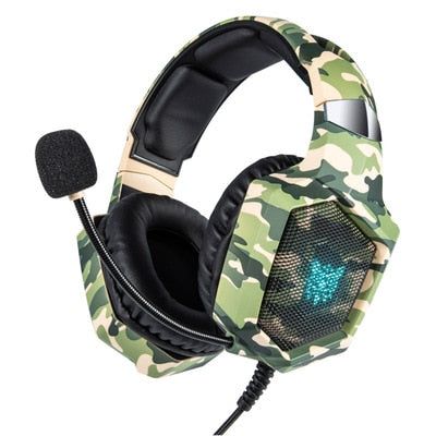 K8 Headset Camouflage Wired Stereo with LED Lights Grass | Hifi Media Store