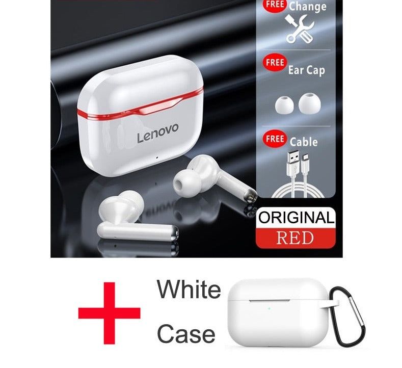 LP1 TWS Earbuds with Dual Microphone LP1 Red Case White | Hifi Media Store