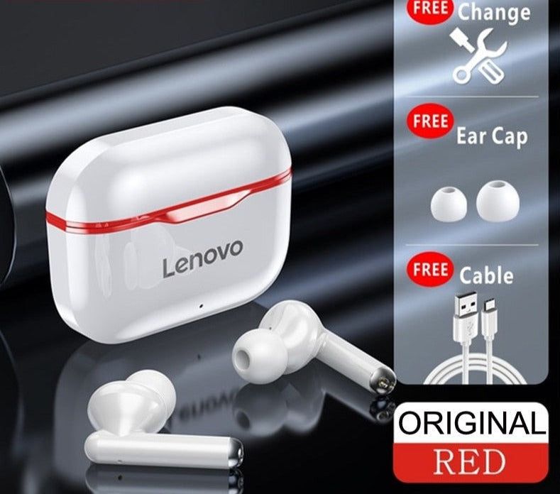 LP1 TWS Earbuds with Dual Microphone Lenovo LP1 Red | Hifi Media Store
