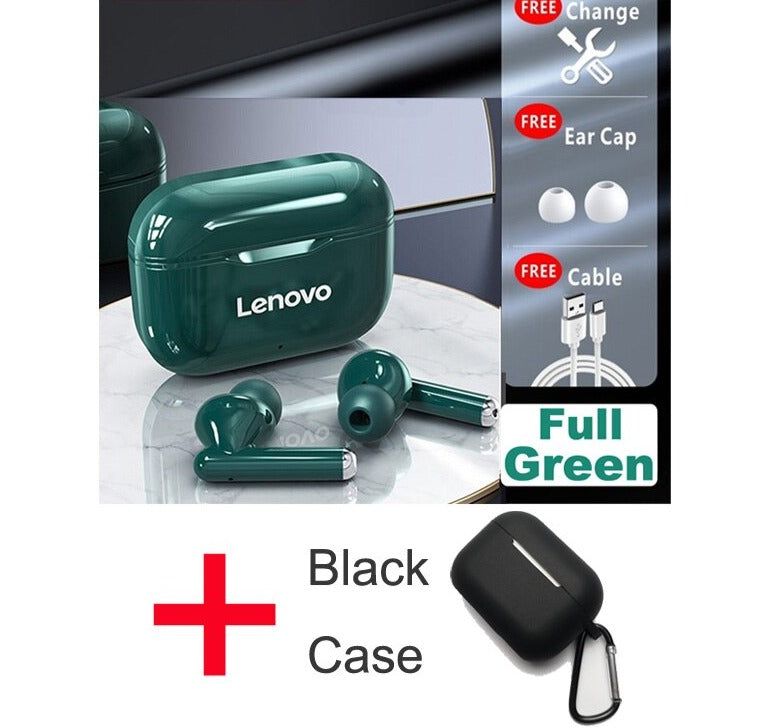 LP1 TWS Earbuds with Dual Microphone LP1 Green Case Black | Hifi Media Store