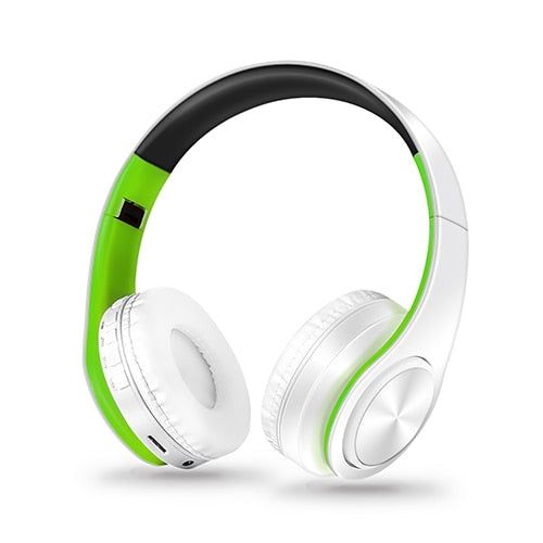 LPT660 Wireless Foldable Earphone White Green | Hifi Media Store