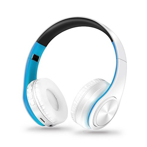 LPT660 Wireless Foldable Earphone White Blue | Hifi Media Store