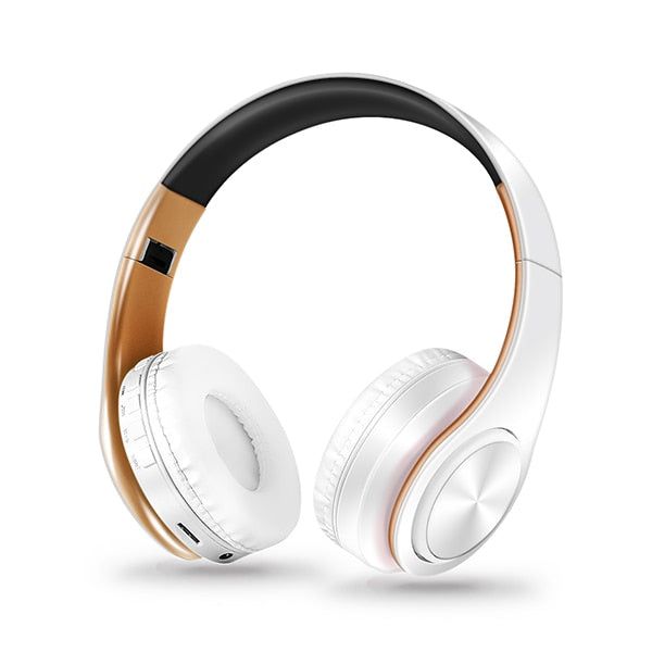 LPT660 Wireless Foldable Earphone White Gold | Hifi Media Store