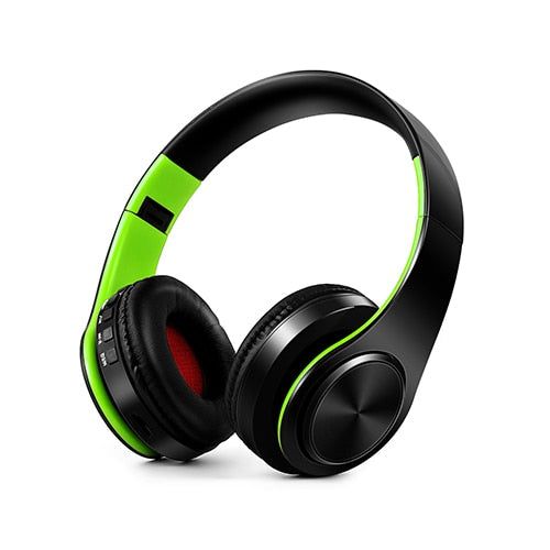 LPT660 Wireless Foldable Earphone Black Green | Hifi Media Store