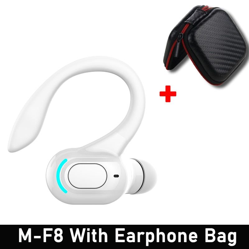 M-F8 Auricular Bluetooth con Gancho para la Oreja Blanco Con Estuche 2 Global | Hifi Media Store