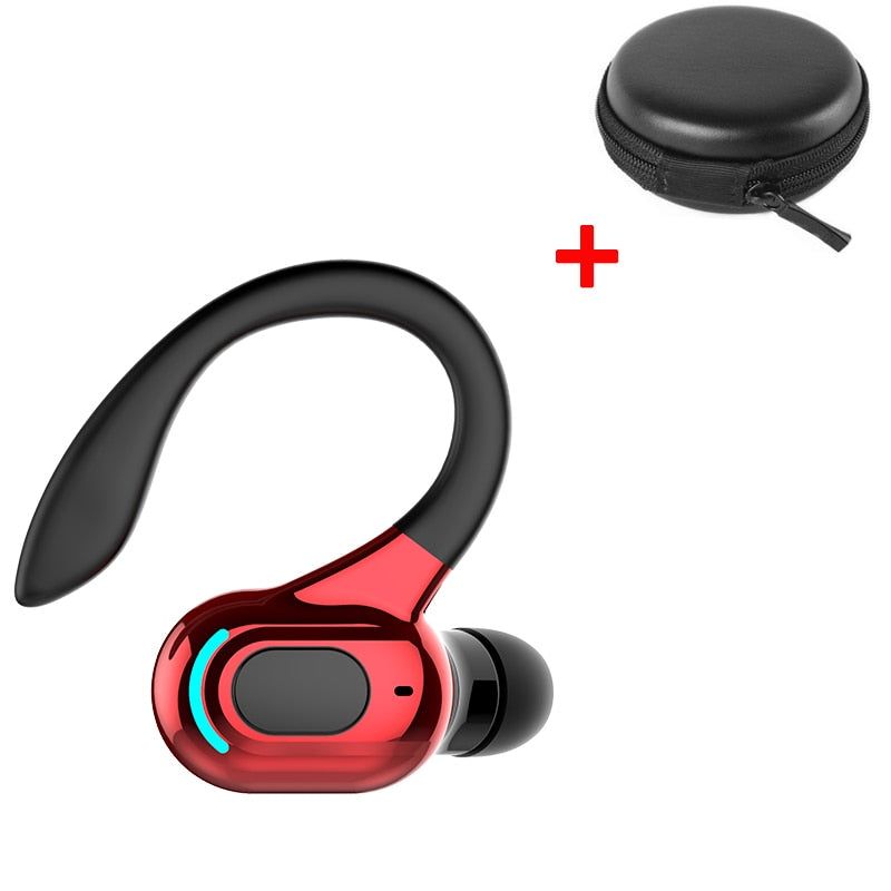 M-F8 Auricular Bluetooth con Gancho para la Oreja Rojo Con Estuche Global | Hifi Media Store
