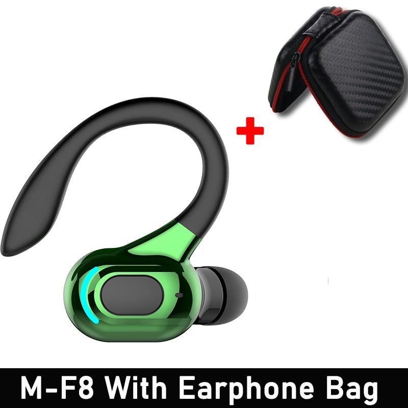 M-F8 Auricular Bluetooth con Gancho para la Oreja Verde Con Estuche 2 Global | Hifi Media Store