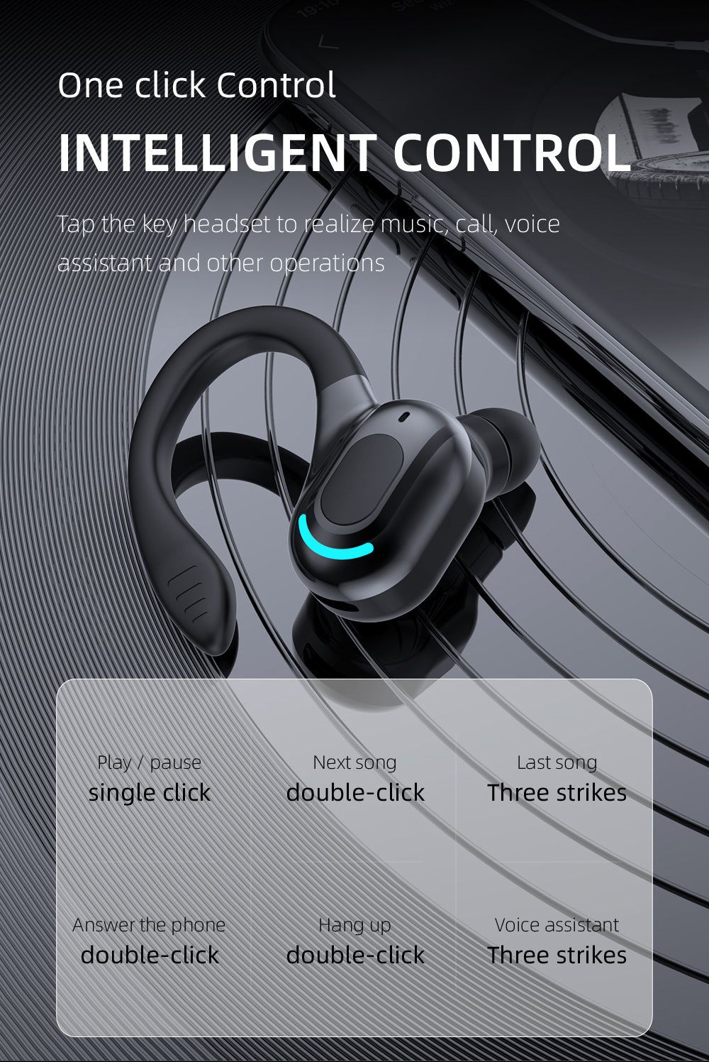M-F8 Auricular Bluetooth con Gancho para la Oreja | Hifi Media Store