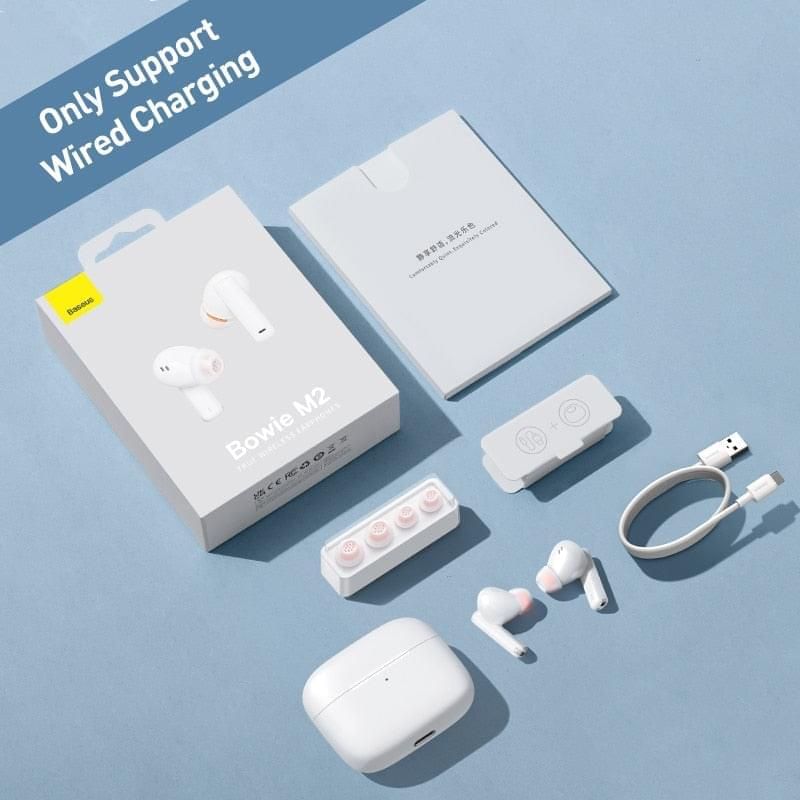 Bowie M2/M2 Pro TWS Earbuds With Active Noise Cancelling and ENC Noise Reduction White M2 | Hifi Media Store