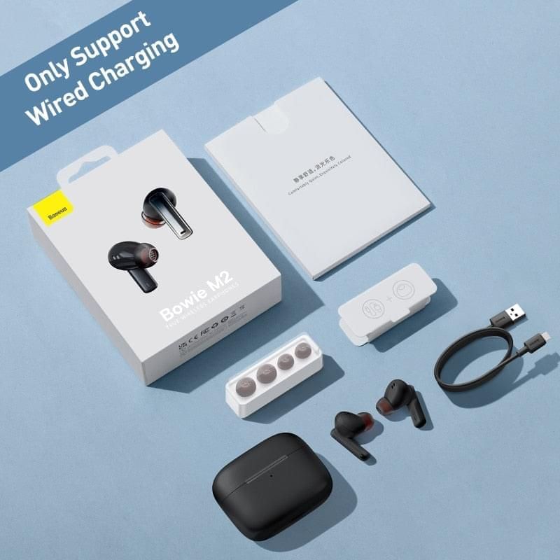Bowie M2/M2 Pro TWS Earbuds With Active Noise Cancelling and ENC Noise Reduction Black M2 | Hifi Media Store
