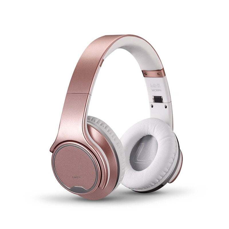 MH-1 Wireless 2-in-1 Speaker Function Headphone with Microphone and Radio Rose gold | Hifi Media Store