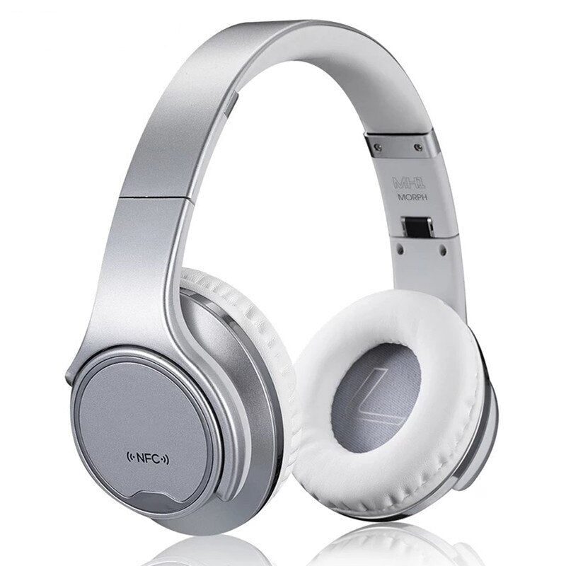 MH-1 Wireless 2-in-1 Speaker Function Headphone with Microphone and Radio Silver | Hifi Media Store