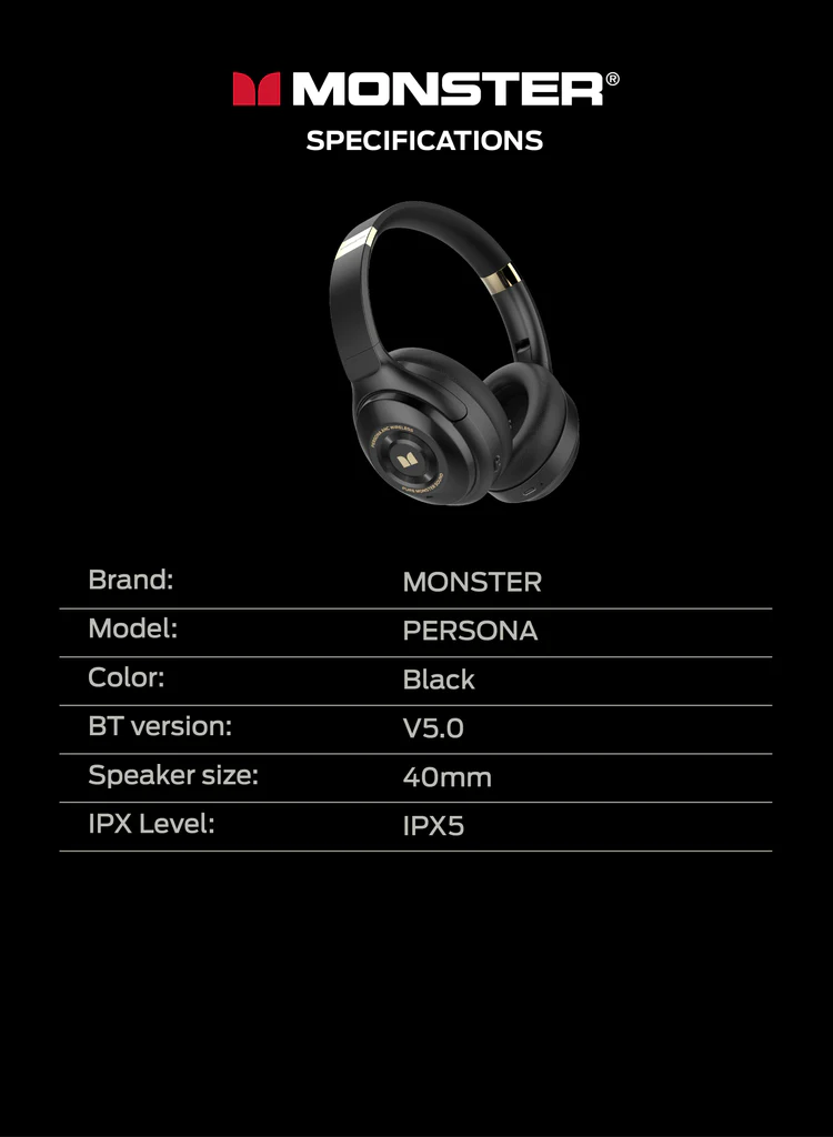 Monster Persona - Auriculares Premium Inalámbricos con ANC | Hifi Media Store