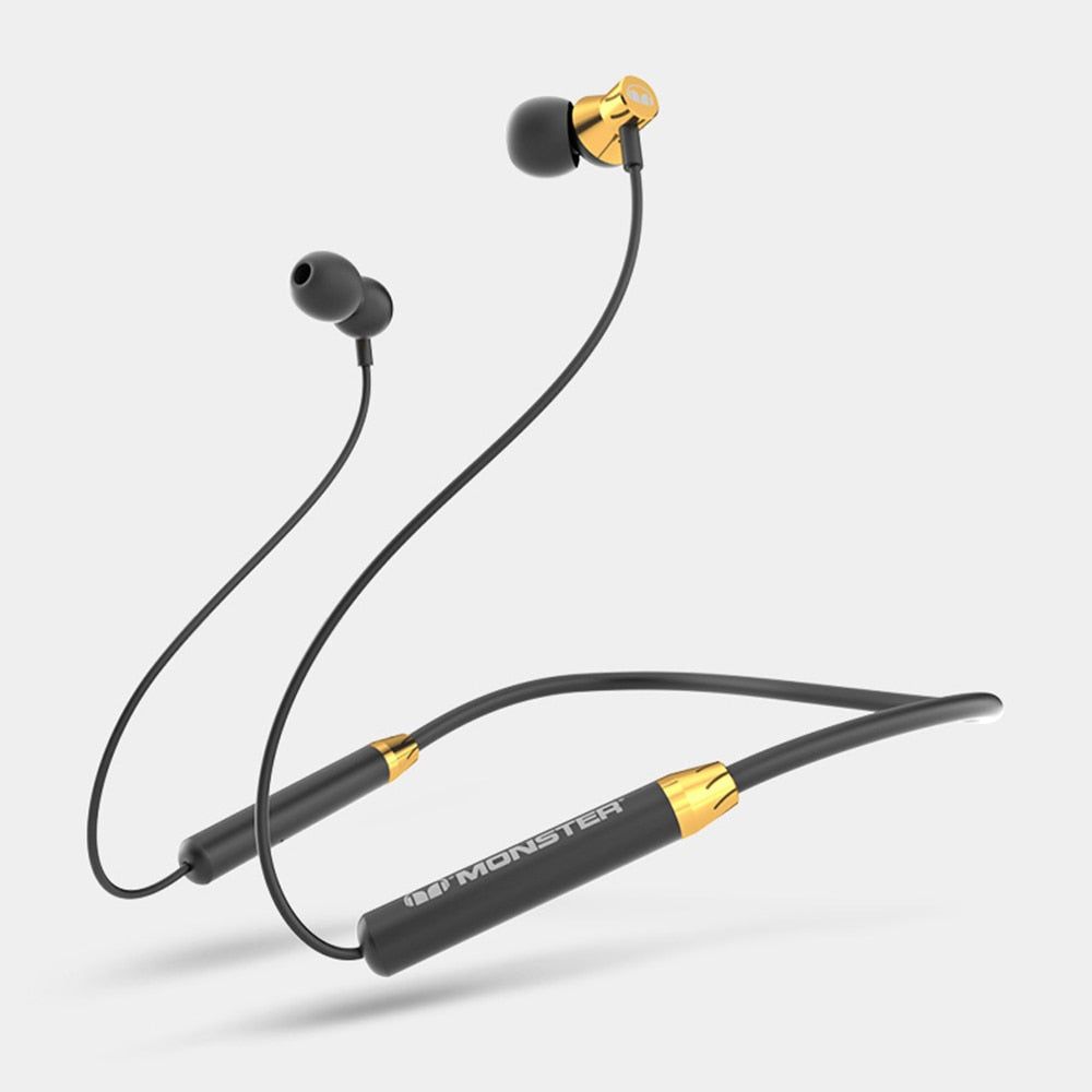 Monster iSport Solitaire Plus Neck Suspension Bluetooth earphones Gold | Hifi Media Store