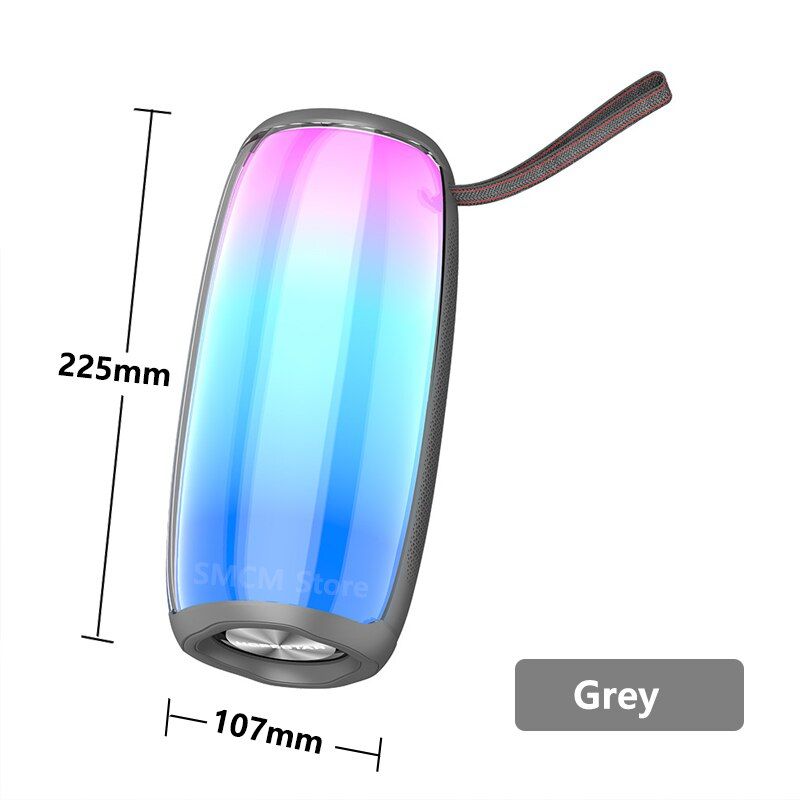 P40 Pro Bluetooth Portable Speaker with RGB Colorful LED Light Gray | Hifi Media Store