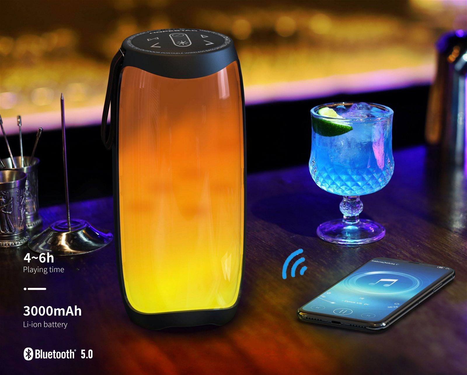 P40 Pro Bluetooth Portable Speaker with RGB Colorful LED Light | Hifi Media Store