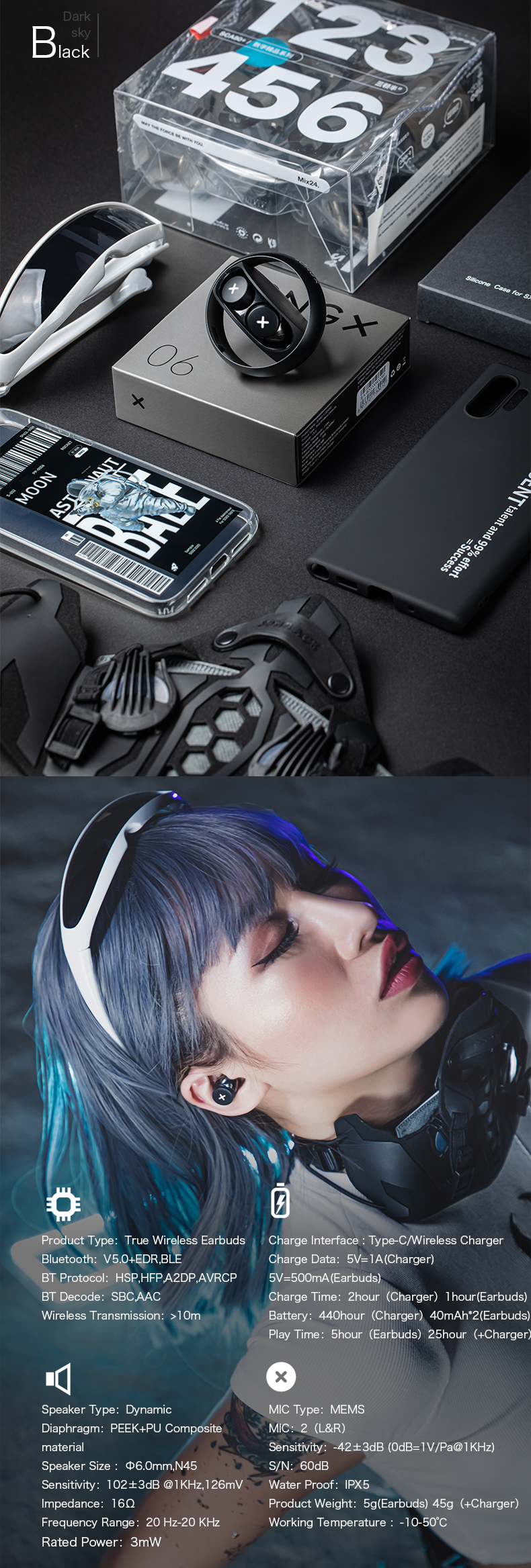 SONGX X06 - Auriculares Bluetooth TWS | Hifi Media Store