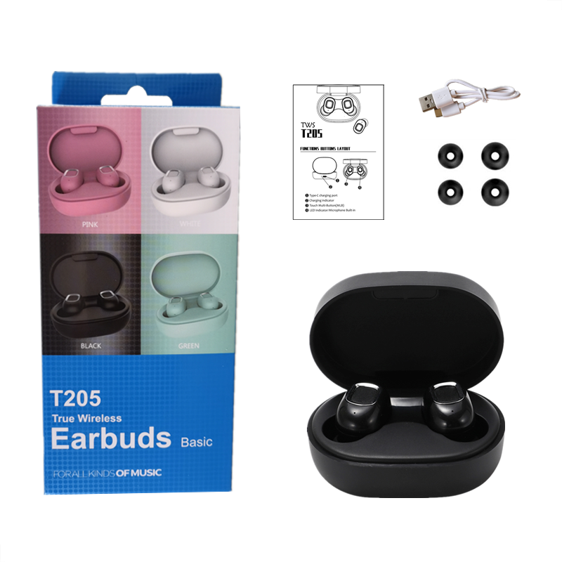 T205 TWS Bluetooth Earbuds Black | Hifi Media Store