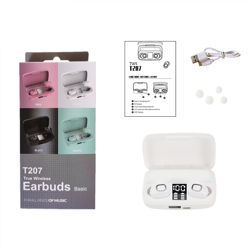 T207 TWS Bluetooth Earbuds White | Hifi Media Store