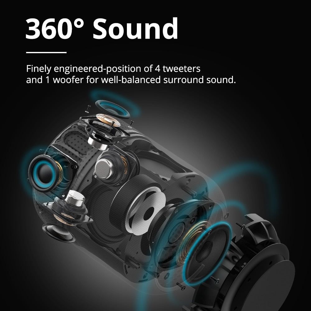 T6 Max Bluetooth Portable Speaker 60W with Deep Bass | Hifi Media Store