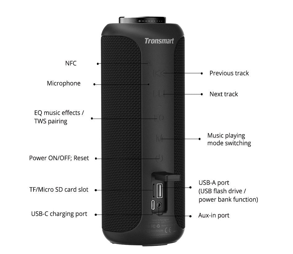 T6 Plus (Upgraded Edition) Bluetooth Portable Speaker 40W | Hifi Media Store