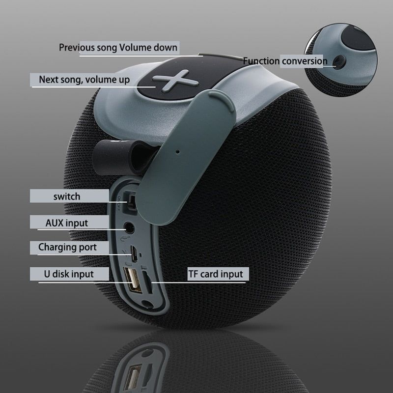 TG623 Portable Round Bluetooth Speaker | Hifi Media Store