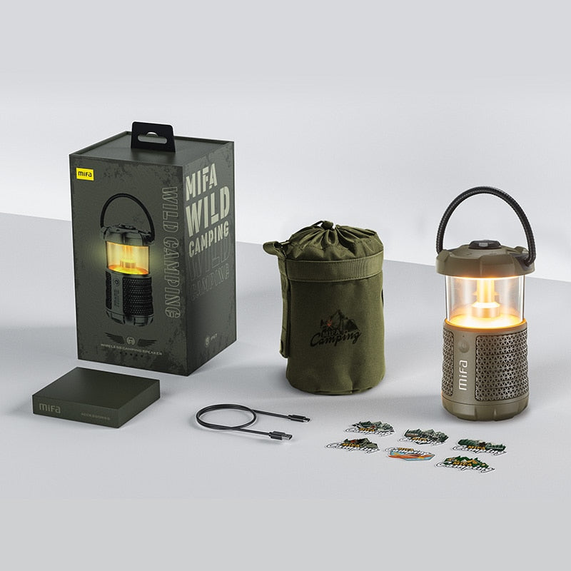 Wild Camping Bluetooth Speaker with Lantern. Powerful 360° Sound, 360° Light. Global Olive darb | Hifi Media Store
