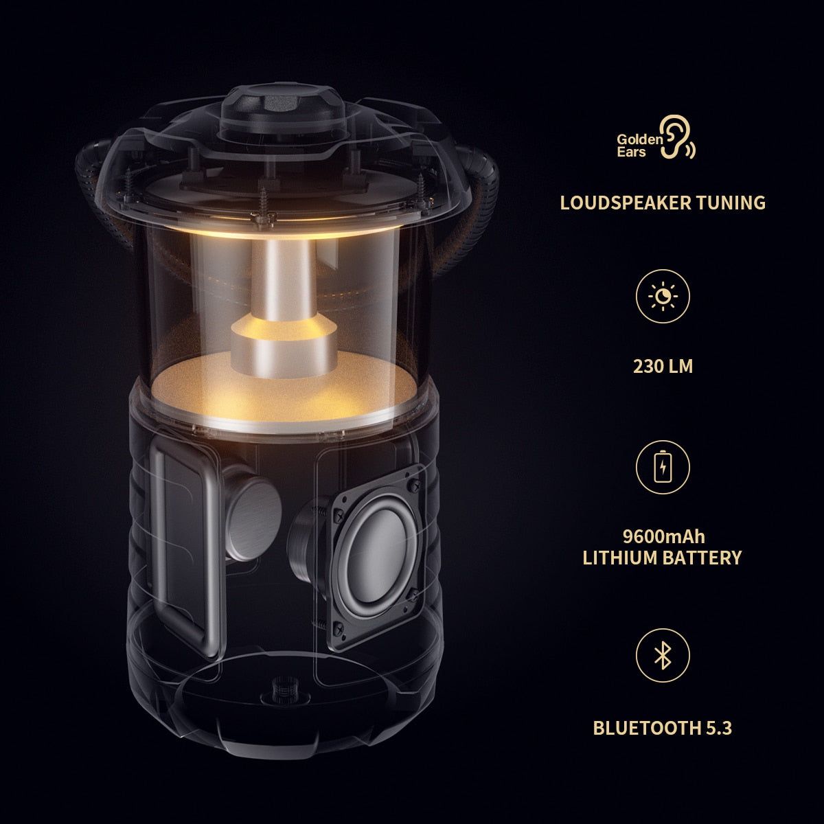 Wild Camping - Altavoz Bluetooth con Linterna. Sonido 360° y Luz 360°. | Hifi Media Store