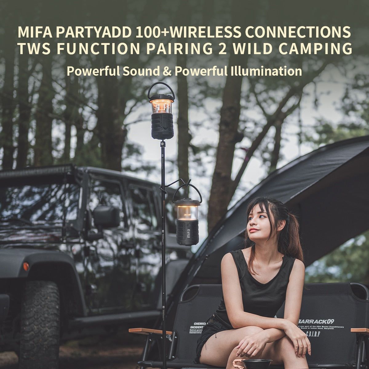 Wild Camping - Altavoz Bluetooth con Linterna. Sonido 360° y Luz 360°. | Hifi Media Store