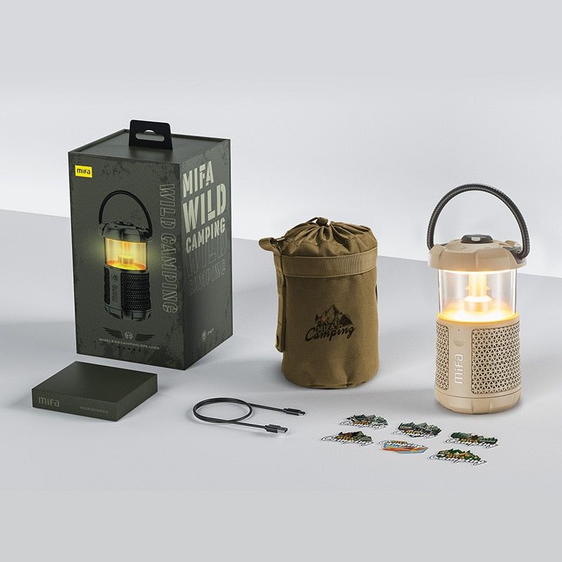 Wild Camping - Altavoz Bluetooth con Linterna. Sonido 360° y Luz 360°. Global Marrón | Hifi Media Store