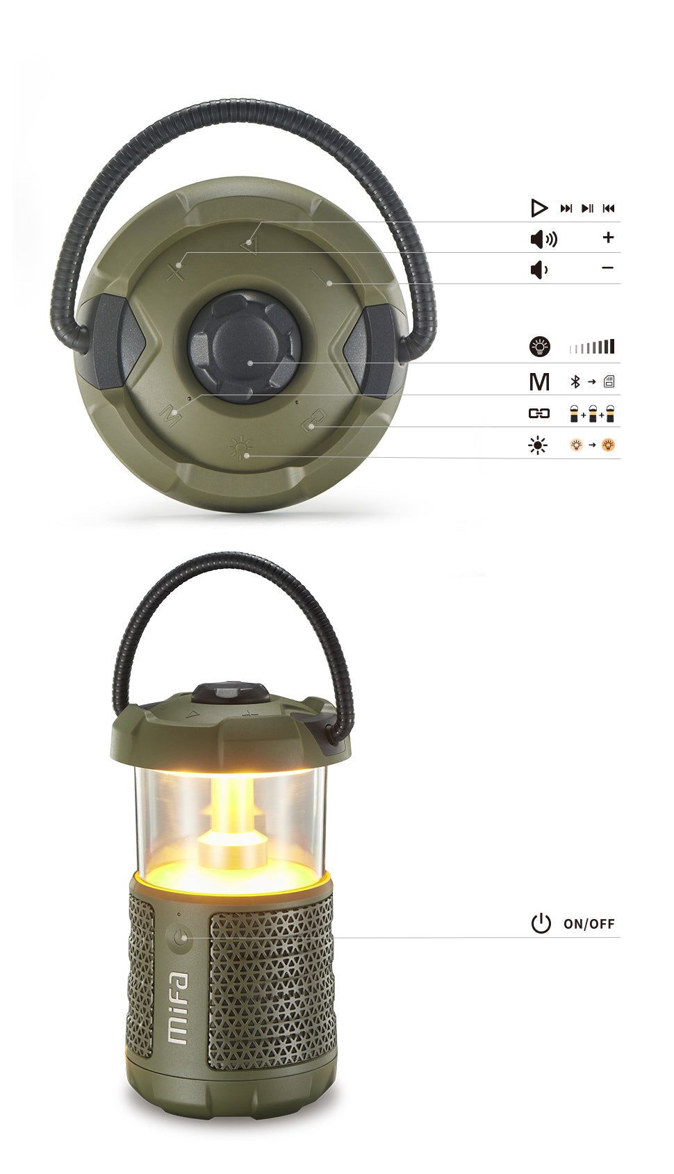 Wild Camping - Altavoz Bluetooth con Linterna. Sonido 360° y Luz 360°. | Hifi Media Store