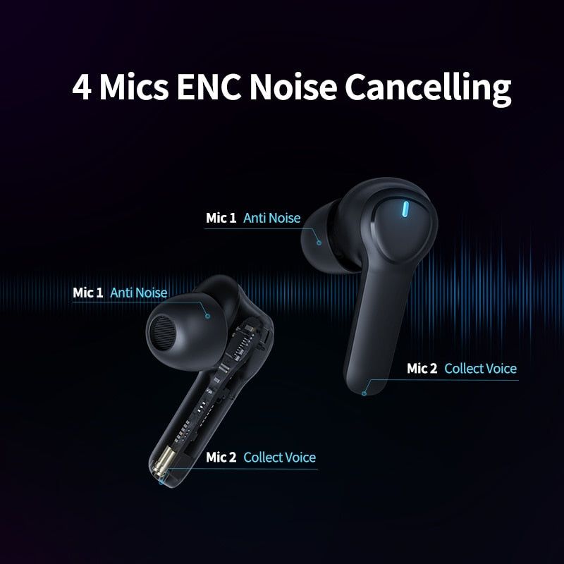 X180 Bluetooth Earbuds with 4-Mics ENC Call Noise Cancelling | Hifi Media Store
