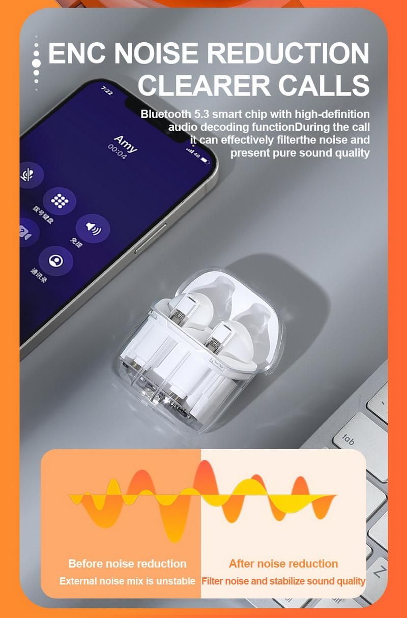 YX-06 Wireless Transparent Earbuds | Hifi Media Store